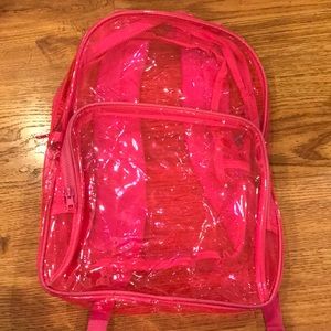 Clear pink backpack